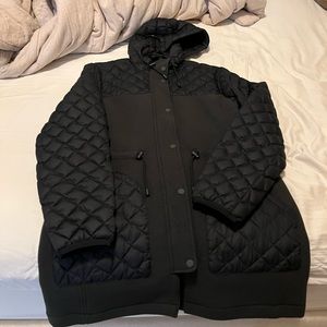 NWT LL Bean wool hybrid coat medium black